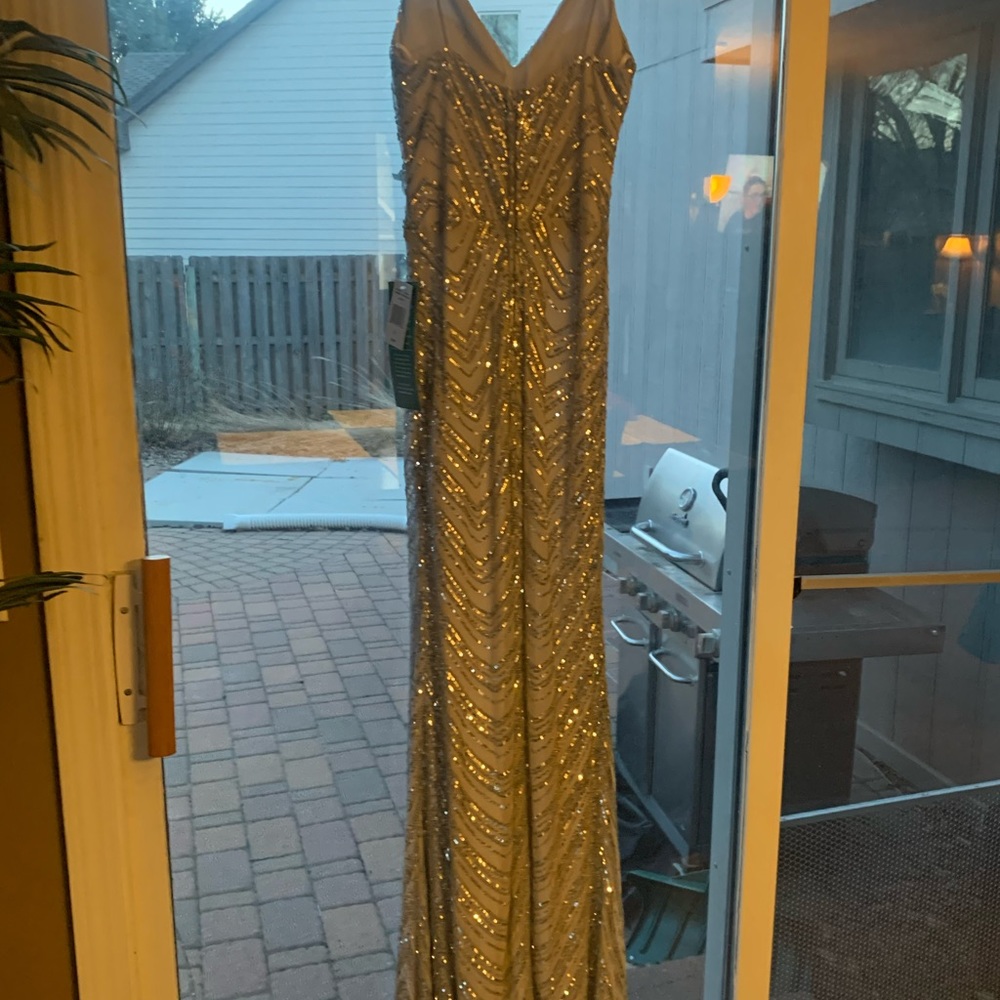 B.Smart Silver Sequin Prom Formal Dress - Picture 2 of 8